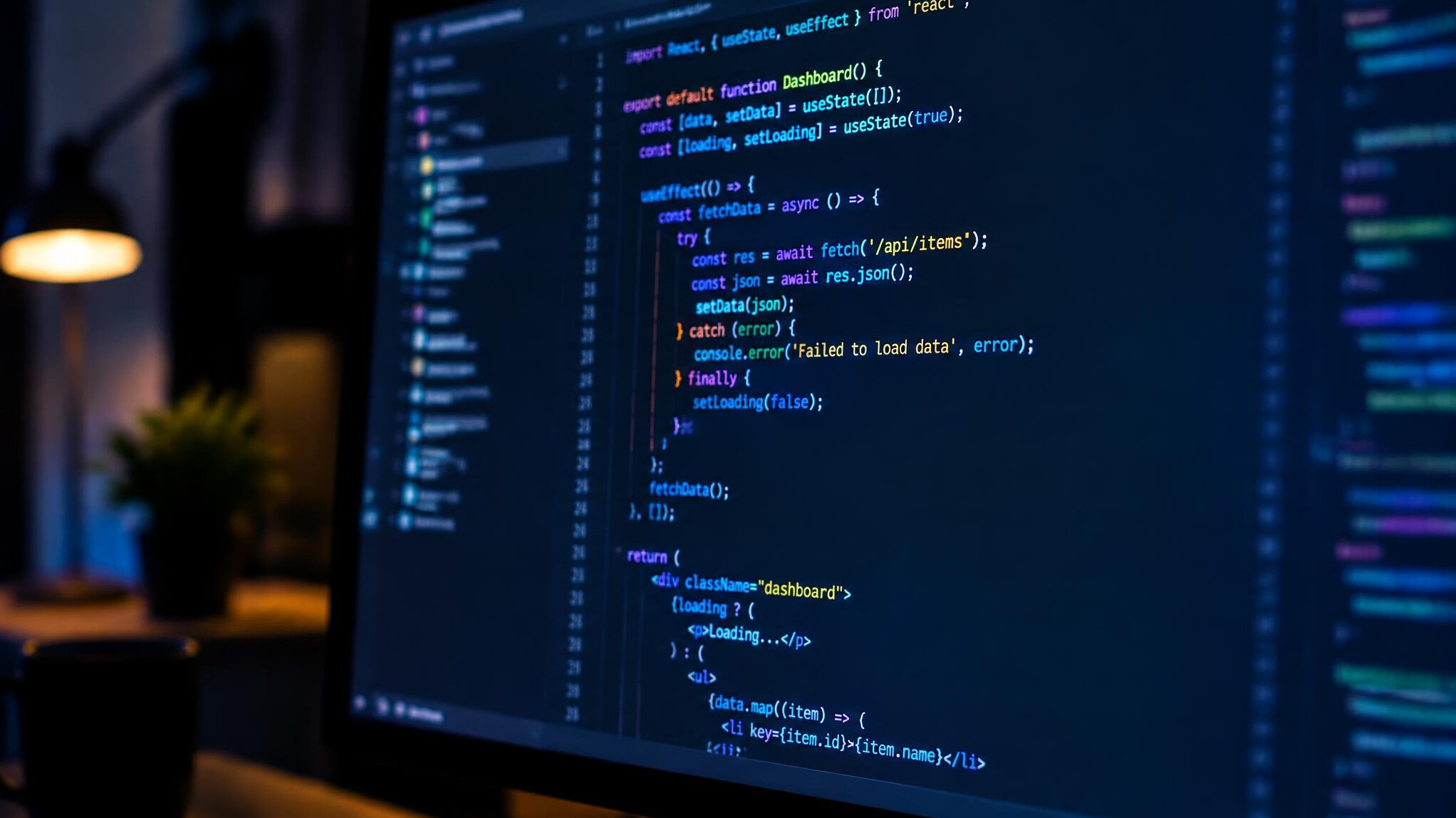 Source code on a computer monitor